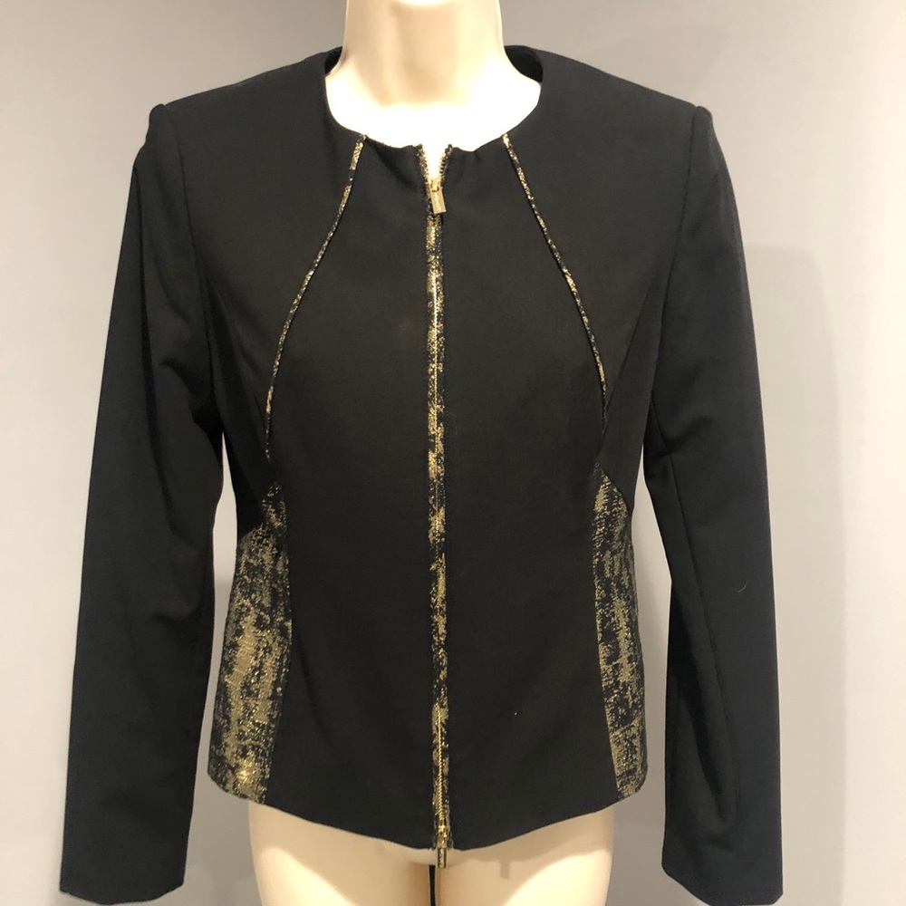 NEW Calvin Klein Stylish Black Gold jacket blazer